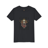 Youth Tee — 'God Money Power' Skull Graphic Shirt