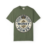 God Money Power T-Shirt — Crown Emblem Graphic Tee (God • Money • Power)