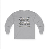 Long Sleeve Tee — GMP God "Money Power" Metallic Logo