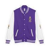 Letterman Jacket — 'No Money No Power' Retro Graphic Varsity Jacket