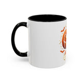 Halloween Pumpkin Accent Coffee Mug — 'GMP God Money Power' Jack-O'-Lantern Design