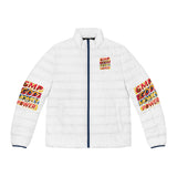 Puffer Jacket — Bold "GMP: God Money Power" Graphic Winter Coat