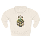 God Power Hoodie — Retro 3D Faith Graphic Fleece Hoodie