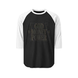 God Money Power Raglan Shirt – Vintage Faith & Hustle Baseball Tee