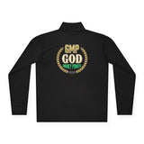 Quarter-Zip Pullover — "GMP God Money Power" Crest Embroidered Pullover