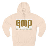 GMP Hoodie — "God Money Power" Bold Gold Graphic Fleece Pullover