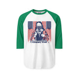 Patriotic Bandana Portrait Raglan Shirt — "Cash Money Power" Graphic