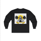 Long Sleeve Tee — Tropical Savior Graphic (Palm Trees & Sunburst)