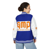 Letterman Jacket — "GMP (God Money Power)" Red & White Varsity Jacket