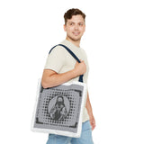 Religious Icon Tote Bag — "God Money Power" Graphic Canvas Tote