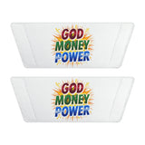 Slide Sandals — "God Money Power" Colorful Logo Pool Slides