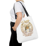 GMP Tiger Tote Bag — "God Money Power" Inspirational Canvas Tote
