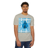God Money Power Graphic T-Shirt — Blue Anime-Inspired Streetwear