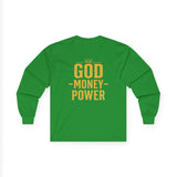 GMP (God • Money • Power) Gold Logo Long Sleeve Tee