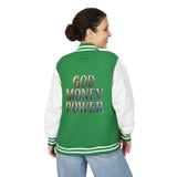 Letterman Jacket — GOD MONEY POWER Varsity Jacket