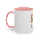 GMP Gold Accent Coffee Mug – "God Money Power" Inspirational Ceramic Cup