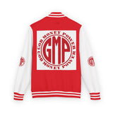 Letterman Jacket — GMP (God Money Power) Red & White Varsity Jacket