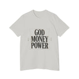 God Money Power T-Shirt — Bold Typography Faith & Hustle Tee