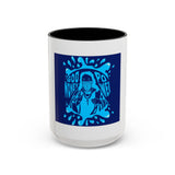 Blue Urban Prayer Coffee Mug — "God, Money, Power" Accent Mug