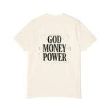 God Money Power T-Shirt — Bold Typography Faith & Hustle Tee