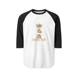 Raglan Shirt — Gold Crown 'God Money Power' Graphic Baseball Tee