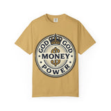 God Money Power T-Shirt — Crown Emblem Graphic Tee (God • Money • Power)