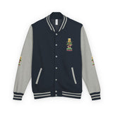 Letterman Jacket — 'No Money No Power' Retro Graphic Varsity Jacket