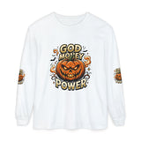 God Money Power- Halloween Pumpkin Long Sleeve Tee
