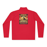 Quarter-Zip Pullover — 'God Money Power' Pyramid Graphic