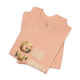 GVP 'God Money Power' Graphic Tee – Gold Lettering Christian Streetwear