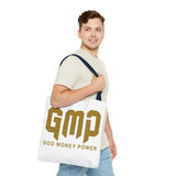 GMP 'God Money Power' Gold Logo Tote Bag - Inspirational Christian Canvas Tote