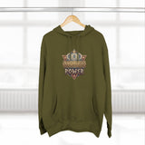 Hoodie — 'God Money Power' Vintage Emblem Fleece Hoodie
