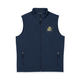 God Money Power-Men's Soft Shell Vest — Yellow Bee Splash Chest Logo, Lightweight Outdoor Layer