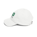 GMP 'God Money Power' Embroidered Classic Dad Cap — White Adjustable Baseball Hat