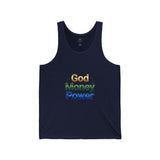 God Money Power Tank Top — Inspirational Rainbow Text Tank