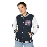 Letterman Jacket — Patriotic 'God Money Power' Graphic Varsity Jacket