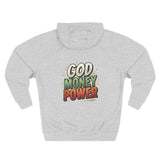 God Money Power Hoodie — Retro Bold Graphic Pullover