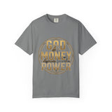 God Money Power T-Shirt — Bold Gold Graphic Tee