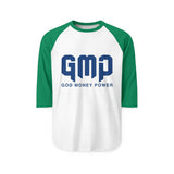 GMP God Money Power Raglan Shirt — Baseball Tee with Bold Logo