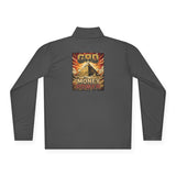 Quarter-Zip Pullover — 'God Money Power' Pyramid Graphic