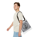 Religious Icon Tote Bag — "God Money Power" Graphic Canvas Tote