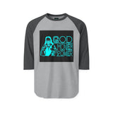 God Money Power Raglan Shirt — Retro Neon Graphic 3/4 Sleeve Baseball Tee