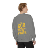 GMP "God Money Power" Sweatshirt — Gold Foil Graphic Crewneck