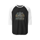 God Money Power Raglan Shirt — Christian Faith & Prosperity Graphic Tee