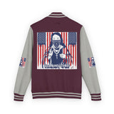 Letterman Jacket — Patriotic 'God Money Power' Graphic Varsity Jacket