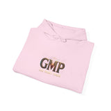 GMP Logo Hoodie — Classic White Pullover with Subtle Gold Accent