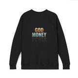 God Money Power Raglan Sweatshirt — Faith & Ambition Graphic Crewneck