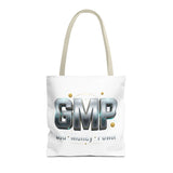 GMP Metallic Logo Tote Bag — God Money Power Graphic Tote