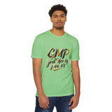 T-Shirt — GMP "God Money Power" Gold Script Graphic
