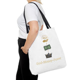 God • Money • Power Tote Bag — Faith-Inspired Money Crown Design